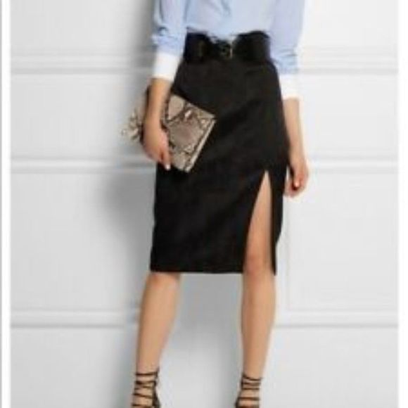 ALTUZARRA Target Black Snakeskin Pencil Skirt 2 - Picture 1 of 7